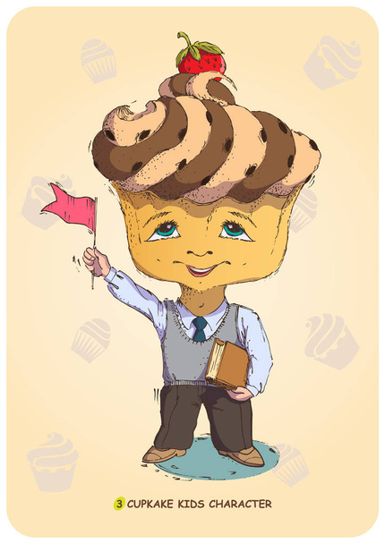 Carácter de Cupcake Kids
 - Vector, imagen