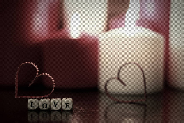 piste äänisen rakkauden sydämen muoto kynttilä
 - Valokuva, kuva