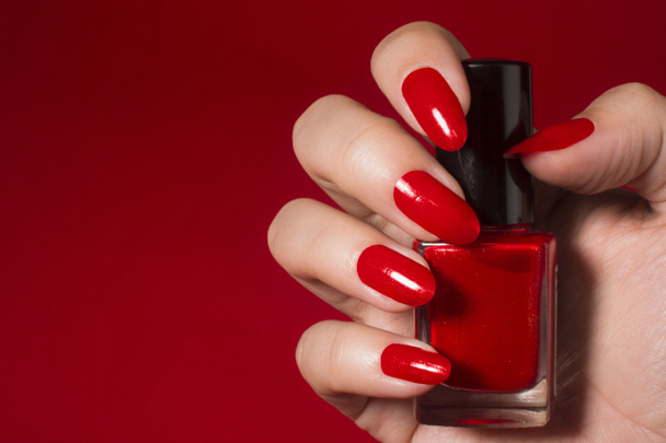 red nail polish - Foto, Imagem