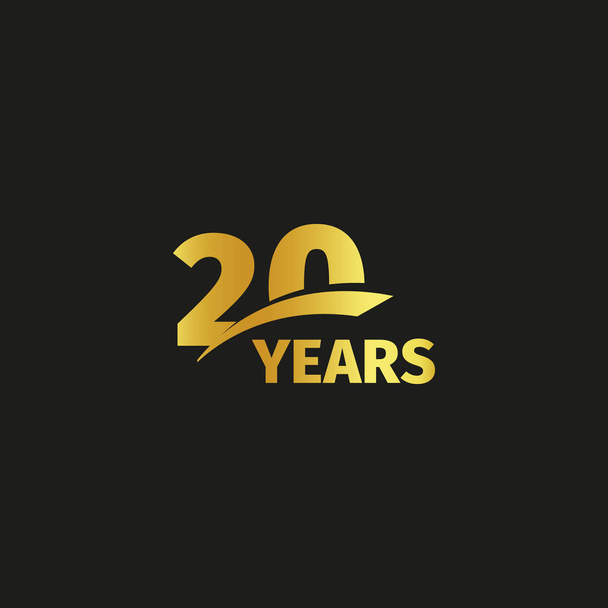 Logotipo de vigésimo aniversário abstrato isolado em fundo preto. Logotipo de 20 números. Vinte anos ícone da celebração do jubileu. Emblema do vigésimo aniversário. Ilustração vetorial
. - Vetor, Imagem