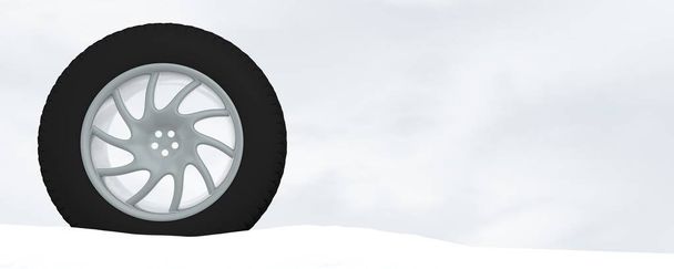 Snow Ice Tire conceito 3d renderização ilustração
 - Foto, Imagem