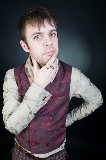 Thoughtful stylish man in vest - Fotografie, Obrázek