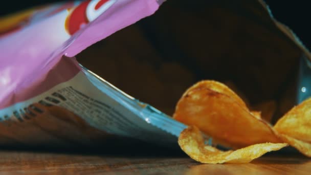 Potato Chips In Package Rotating - 映像、動画