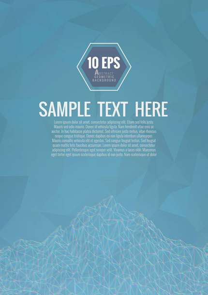Polygonal abstract wireframe background with chromatic aberratio - ベクター画像