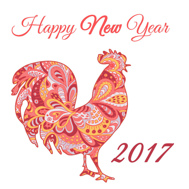 Cock. Symbol 2017. Rooster 2017 - Vector, Image