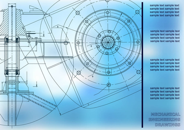 Mechanical engineering drawings. Engineering illustration. Vector - Vector, Image