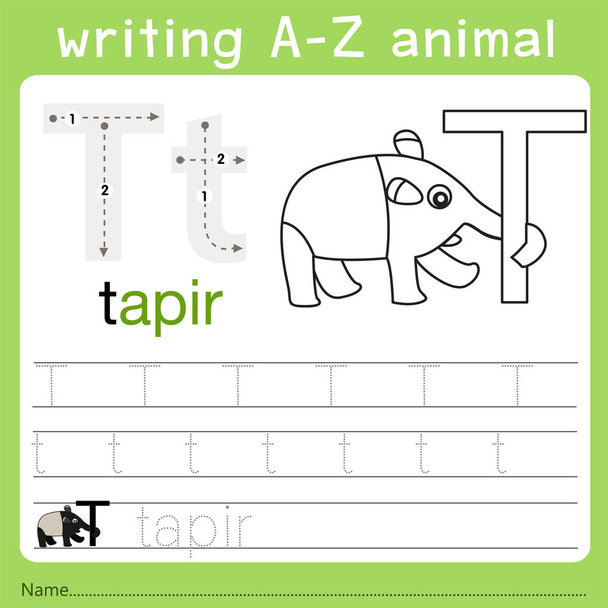 Любитель писать a-z животное t
 - Вектор,изображение