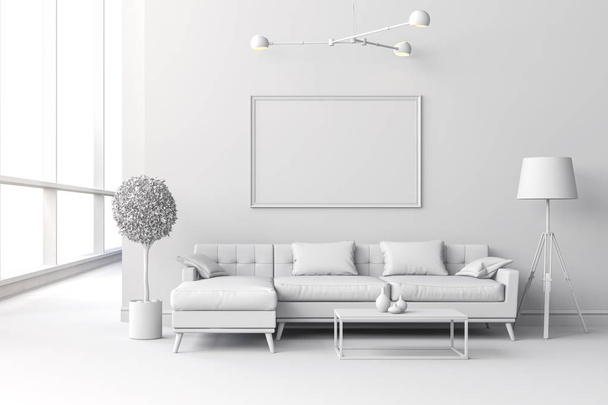3d render of beautiful interior living  design - Photo, Image