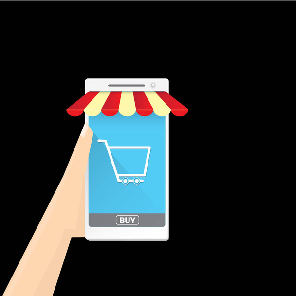 Online mobile shopping concetto di sfondo
. - Vettoriali, immagini