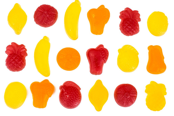Gelatina doce na forma de frutas
 - Foto, Imagem