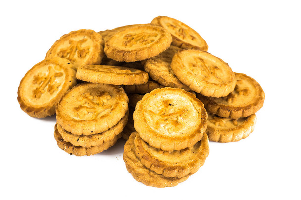 Kulaté sušenka sušenky na bílé - Fotografie, Obrázek
