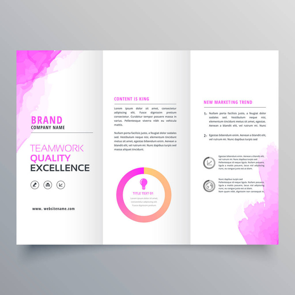 bedrijf business driebladige brochure lay-out sjabloon met marketing - Vector, afbeelding