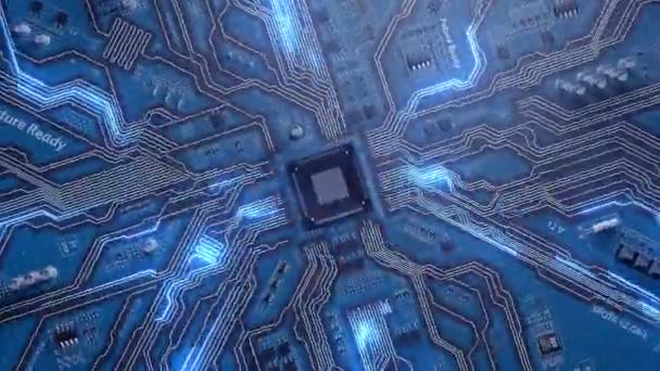 Loopbare video van futuristische printplaat - Video