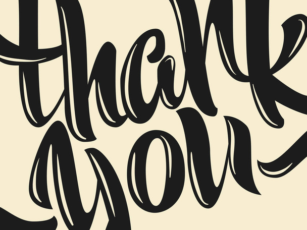 Thank you lettering. Hand written Thank you poster. Modern hand  - Zdjęcie, obraz