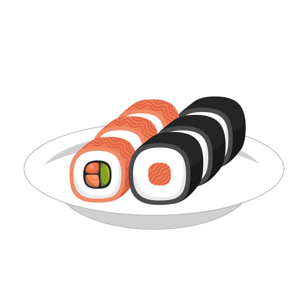 Японские суши для путешествий
 - Вектор,изображение