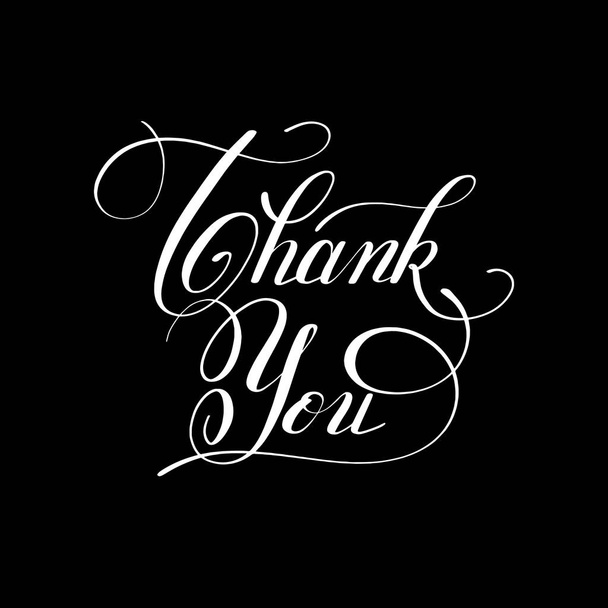 modern calligraphy thank you handwritten lettering inscription - Vector, Image
