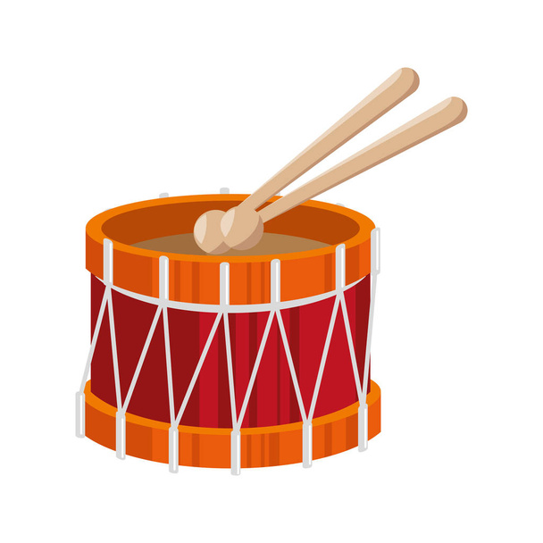 Drum játék gyerek elszigetelt ikon - Vektor, kép