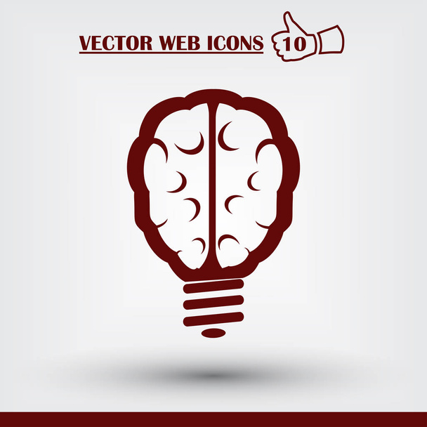 icono de la bombilla cerebral - Vector, Imagen