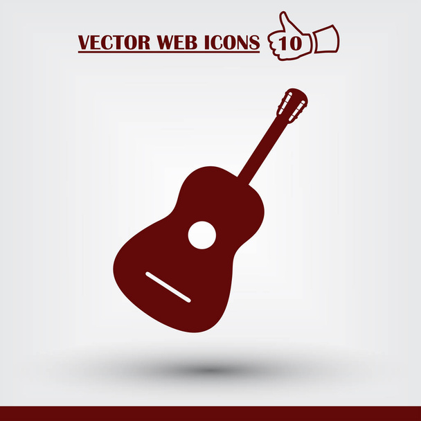 Gitaar vector web pictogram. Platte ontwerpstijl - Vector, afbeelding