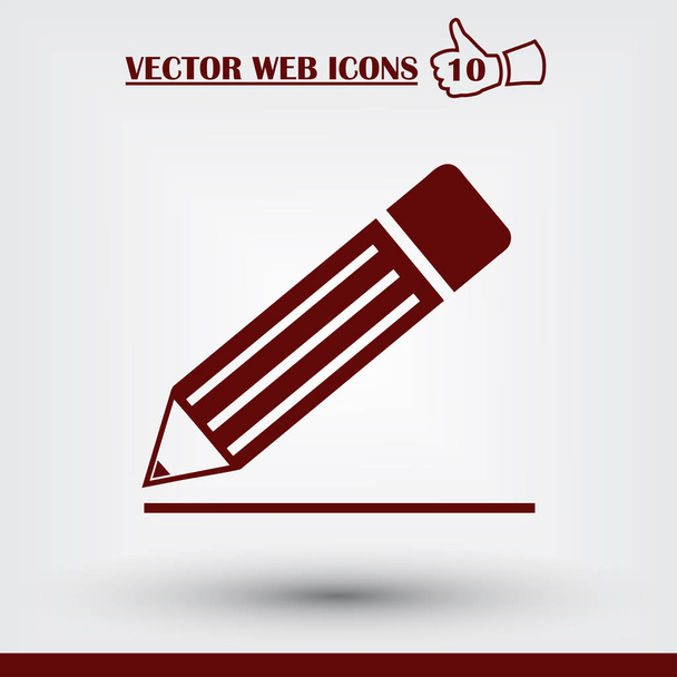 Bleistift isoliert flache Web-Handy-Symbol - Vektor, Bild