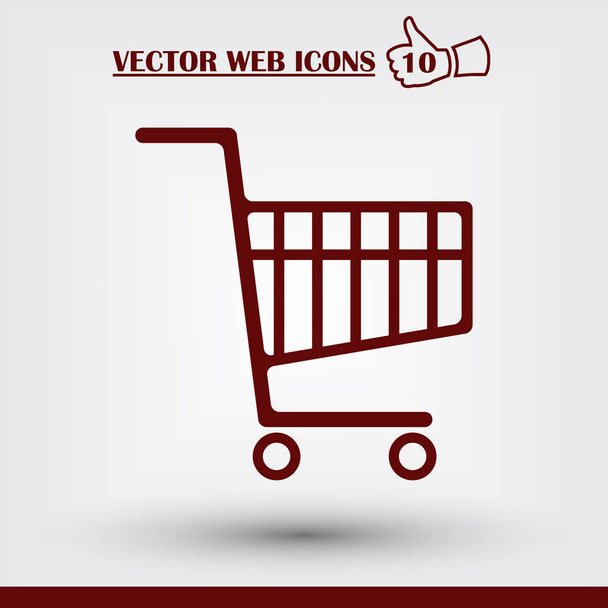 Fast delivery shopping cart icon thin line for web and mobile, modern minimalistic flat design. Vector dark grey icon on light grey background. - Vector, Image
