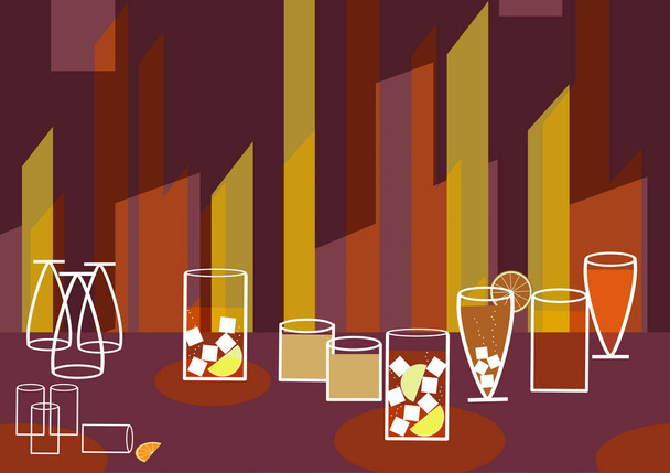 Retro Cocktail Party Poster Background - Vector Illustration - Vector, imagen