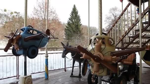 County fair Fuar atlıkarınca kış gündüz - Video, Çekim