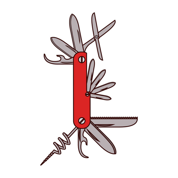 silhouette colorée avec couteau utilitaire
 - Vecteur, image