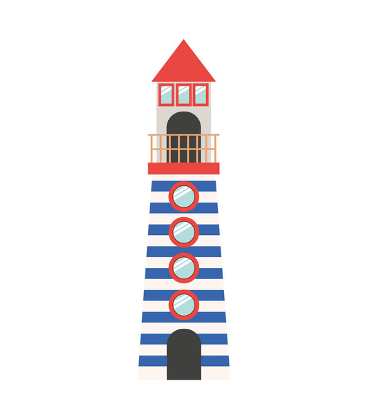 Повний колір з вежі маяк - Вектор, зображення