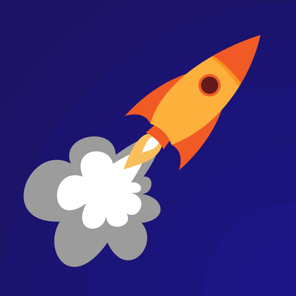Иллюстрация оранжевой ракеты
 - Вектор,изображение