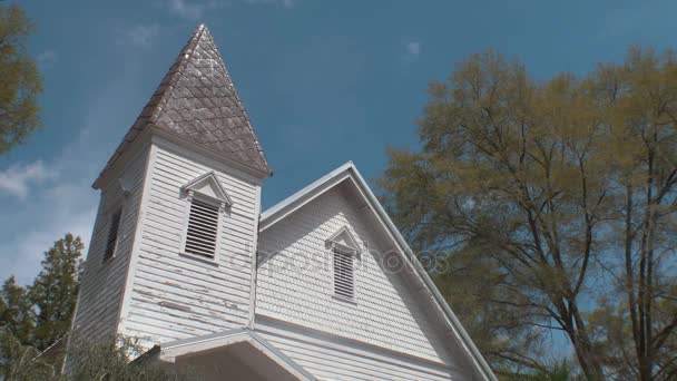 Establishing Shot of Old Wooden Church Building, Tilt Down, 4K - Footage, Video
