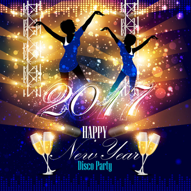Feliz Año Nuevo 2017 cartel de celebración de la fiesta
 - Vector, Imagen