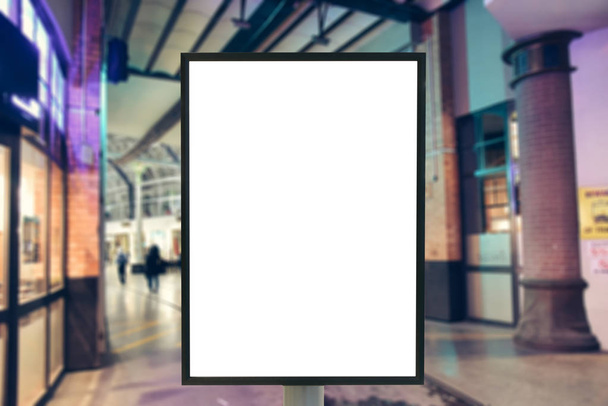 Blank sign with copy space for your text message or mock up content in modern shopping mall. - Photo, Image
