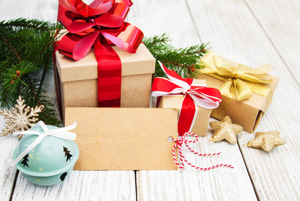 christmas gift box and decorations - Photo, Image
