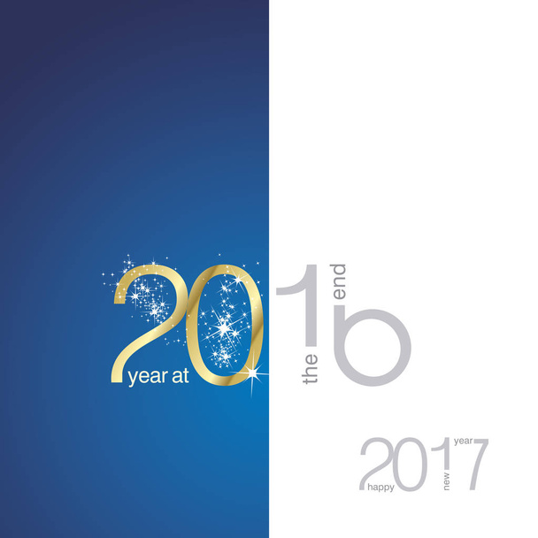 Кінця 2016 новий рік 2017 золото синій сірий вектор - Вектор, зображення