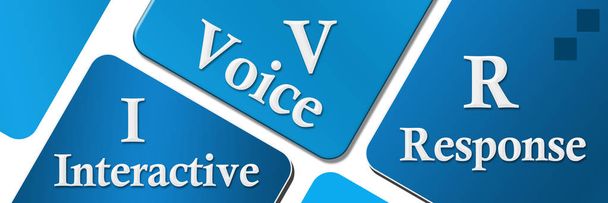 IVR - interaktivní hlasové odpovědi modré zaoblené čtverečky  - Fotografie, Obrázek