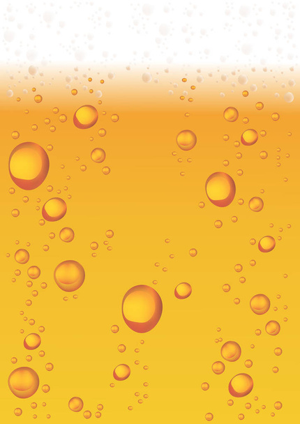 Beer with Foam and Bubbles. Vector Background - Vektori, kuva