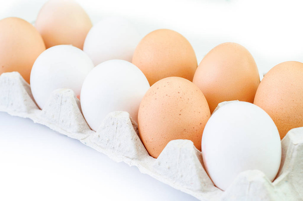Eggs in paper tray - Foto, imagen