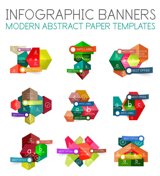 インフォ グラフィックの幾何学的なビジネス テンプレート - ベクター画像