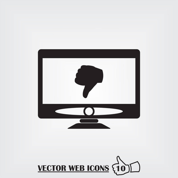 Monitor web icon. Flat design style - Vector, Image