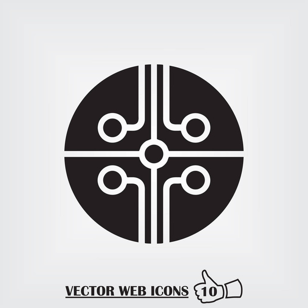 chip web icon. Flat design style - Vector, Image