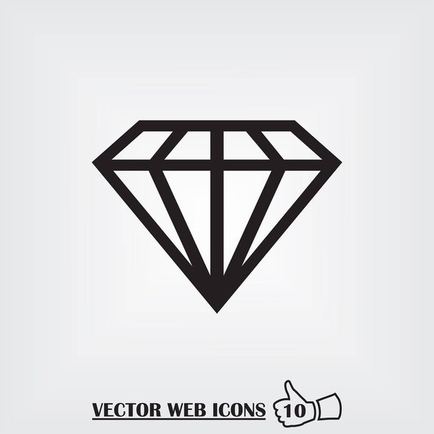 línea diamante icono web. Estilo de diseño plano
 - Vector, Imagen
