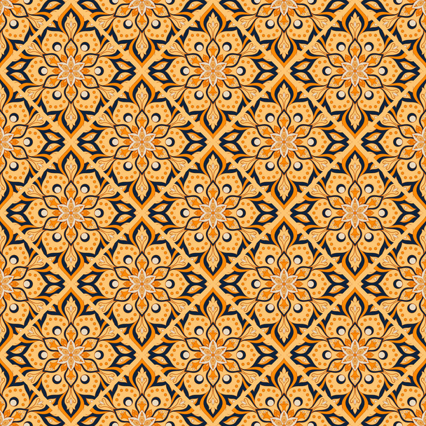 Seamless hand drawn mandala pattern. - ベクター画像