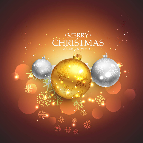 beautiful christmas festival background with golden and silver c - Vettoriali, immagini