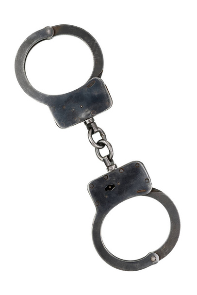 Black metal handcuffs - Foto, Imagen
