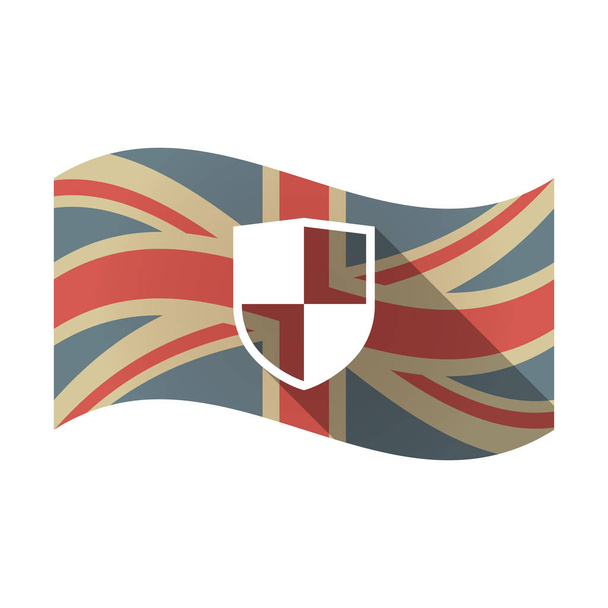 Bandera aislada del Reino Unido con escudo
 - Vector, Imagen