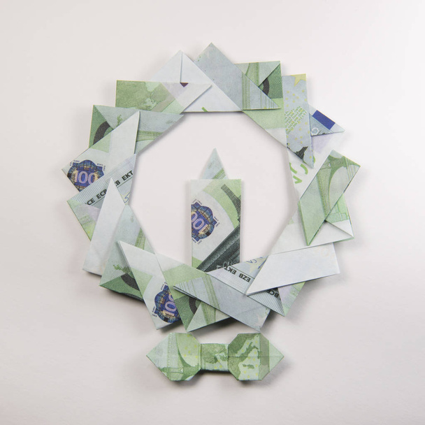 Christmas wreath origami - Photo, Image