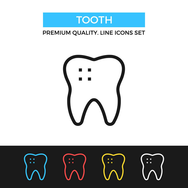 Vector tooth icon. Thin line icon - Wektor, obraz