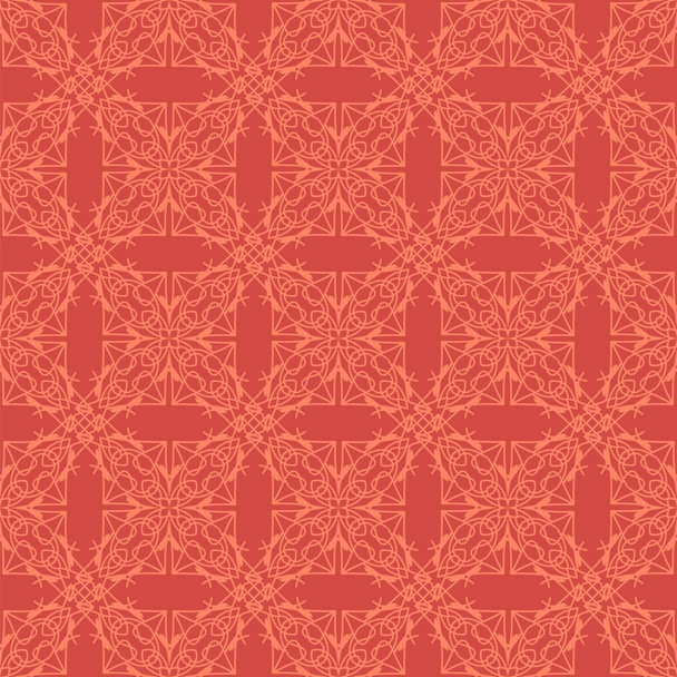 Red Ornamental Seamless Line Pattern - Vector, afbeelding