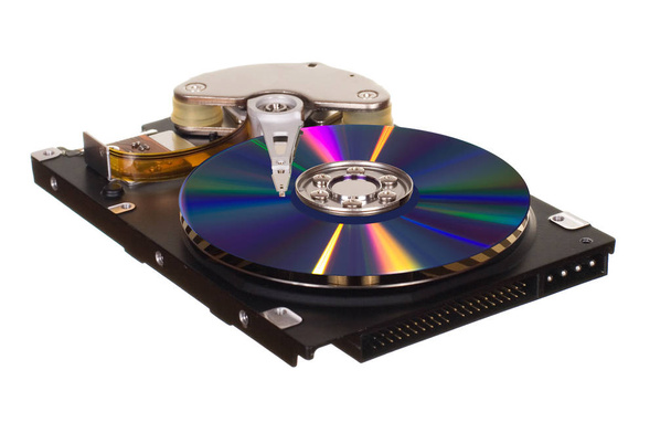 Hard disk drive with CD/DVD instead of magnetic plate - Photo, Image